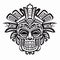 Aztec Face Mask Vector Illustration. Ancient Mayan Mask