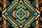 Aztec geometric pattern in traditional ornamental ethnic style. AI
