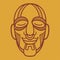 Aztec mask vector icons. Cartoon traditional religious maya ancient face. Traditional symbols of indigenous people, African tribes