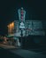 Aztec Motel vintage sign at night, Wildwood Crest, New Jersey