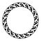 Aztec spiral step fret pattern, circle frame with fish hook and steps motif