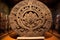 aztec sun calendar carved in a massive stone