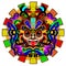 Aztec Sun Warrior Psychedelic Mask Vector illustration