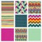 Aztec Tribal Seamless Colorful Pattern Set