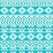 Aztec tribal seamless grunge white pattern on blue background