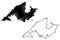 Azuchi-Oshima island Japan, East Asia, Japanese archipelago map vector illustration, scribble sketch Azuchi Oshima map