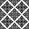 Azujelo Lisbon tile vector pattern - Lisbon tiles seamless design with flowers , tile decor in black and white - Portuguese retro