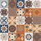 Azulejo brown beige contrast ceramic tiles, spanish mediterranean style vector illustration for design