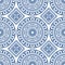 Azulejo Seamless Portuguese Tile Blue Pattern. Vector