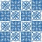 Azulejo square ceramic spanish tiles, retro geometric symmetrical vector illustration