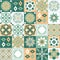 Azulejo style ceramic tiles, vintage pattern for wall decorating, vector illustration