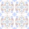 Azulejo tile pattern, Portuguese Spanish Italian traditional mosaic, Mediterranean elegance design illustration