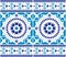 Azulejo tile seamless vector pattern Lisbon style, traditional wallpaper or textile, fabric print design inpired by tiles from Por