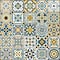 Azulejo tile. Spanish and Portugal national patchwork. Ornamental flower pattern. Antique arabesque cover. Traditional