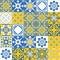 Azulejo tiles spanish traditional pattern, vintage retro seamless pattern for kitchen wall decoration, vector illustration
