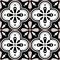 Azulejo vector tiles seamless black and white pattern inspired by Portuguese art, Lisbon style tile background