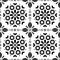 Azulejo vector tiles seamless pattern inspired by Portuguese art, Lisbon style black and white tile background