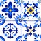 Azulejos Portuguese tile floor pattern