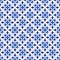 Azulejos portuguese traditional ornamental tile, blue and white seamless pattern