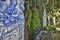 Azulejos in Tropical Garden in Funchal Madeira, Portugal