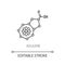 Azulene pixel perfect linear icon. Scientific compound. Chemical formula. Molecular structure. Thin line customizable