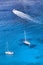 Azure bay with yachts in Greek sea