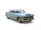 Azure blue cool vintage car - restored