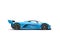 Azure blue super race car - side view