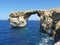 Azure Blue Window in Gozo Malta showing Rock Formation