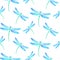 Azure dragonfly seamless background