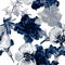 Azure Flower Backdrop. Blue Summer Backdrop. Indigo Seamless Texture. Watercolor Design. Pattern Foliage. Floral Painting. Exotic