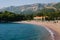 Azure sea and beach near Villa Milocer. Montenegro