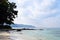 Azure Sea Water, White Sand, Cloudy Sky and Trees - Radhanagar Beach, Havelock Island, Andaman & Nicobar, India