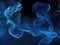 Azure Whispers: Blue Smoke Abstract Elegance