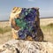 Azurite Malachite on the Beach ona Shell Abalone