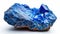Azurite mesmerizing with its deep, celestial blue richness, contrasted on a white background
