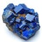 Azurite mesmerizing with its deep, celestial blue richness, contrasted on a white background