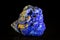 Azurite mineral stone in front of Black