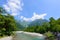 Azusa river and Hotaka mountains in Kamikochi, Nagano, Japan