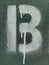 B Or 13, The Letter B Or The Number Thirteen, Green And White Spray Paint