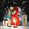 `B` 3d letter with christmas atmosphere