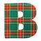 B ALPHABET LETTER - Scottish style fabric texture Letter Symbol Character on White Background