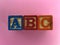A B C Letters. wood blocks. Photo composition