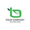 B green stock logo template., flat design. letter B