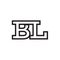 B L letter serif lines logo design vector