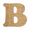 B, Letter of the alphabet - Burlap Background Texture. White background