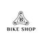 B letter bike shop logo badge and label.