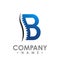 B letter chiropractic abstract vector logo design template. chiropractic Medicine, Healthcare design