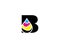 B Letter With CMYK Ink drop Logo Design