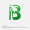 B letter design negative space logotype.